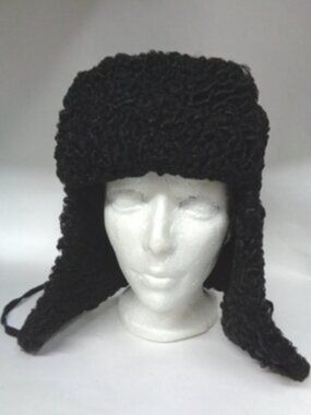 REFURBISHED NEW BLACK ASTRAKHAN LAMB FUR RUSSIAN STYLE HAT MEN MAN SIZE ALL